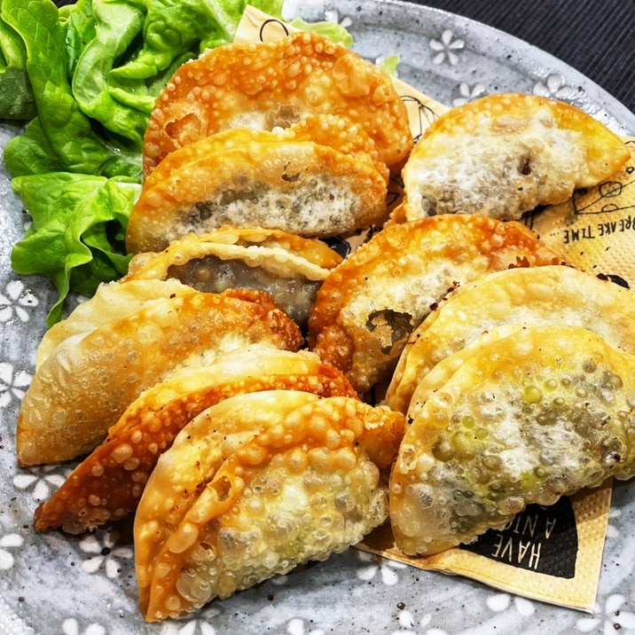 残ったカレー&餃子の皮